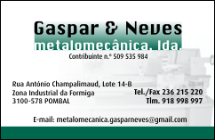 GASPAR & NEVES - METALOMECÃNICA, LDA